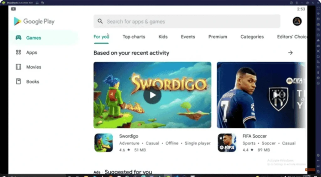 Emulator google play store