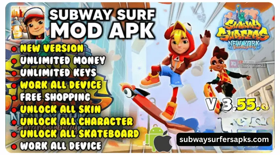 Subway Surfer Mod APK Latest Version 3.55.2 World Tour New York City