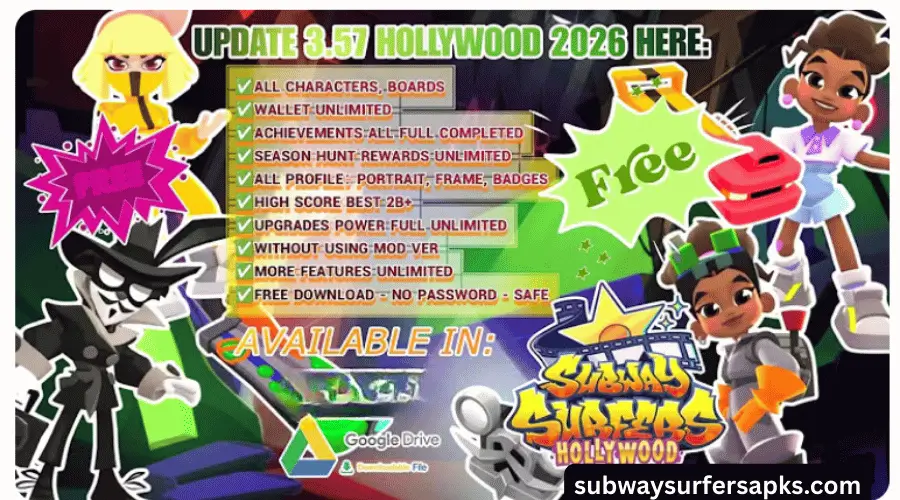 Download Subway Surfers Mod APK v3.57.0 Unlimited Money & Keys 2026 2 Subway Surfer Mod APK Latest Version 3.57.0 World Tour Hollywood