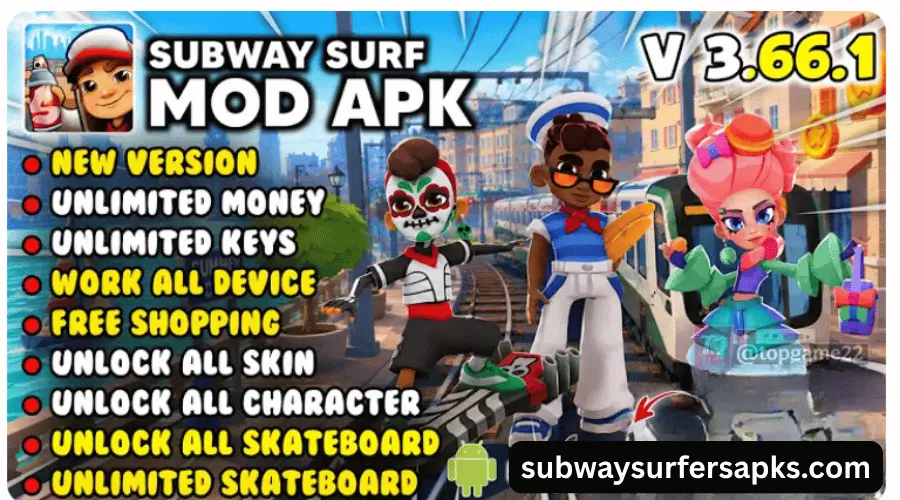 Download Subway Surfers Mod APK (Unlimited Coins/Keys) Latest Version 3.66.1 2 Download Subway Surfers Mod APK (Unlimited CoinsKeys) Latest Version 3.66.1