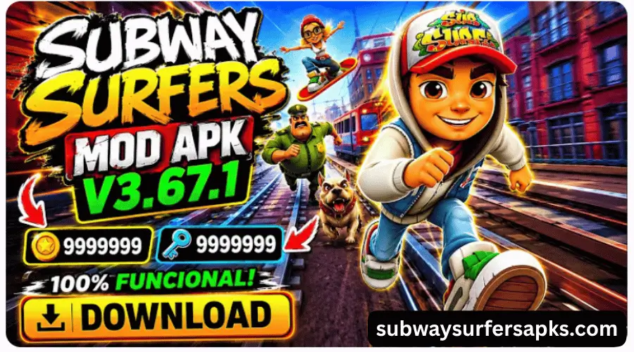 Download Subway Surfers Mod APK (Unlimited CoinsKeys) Latest Version 3.67.1